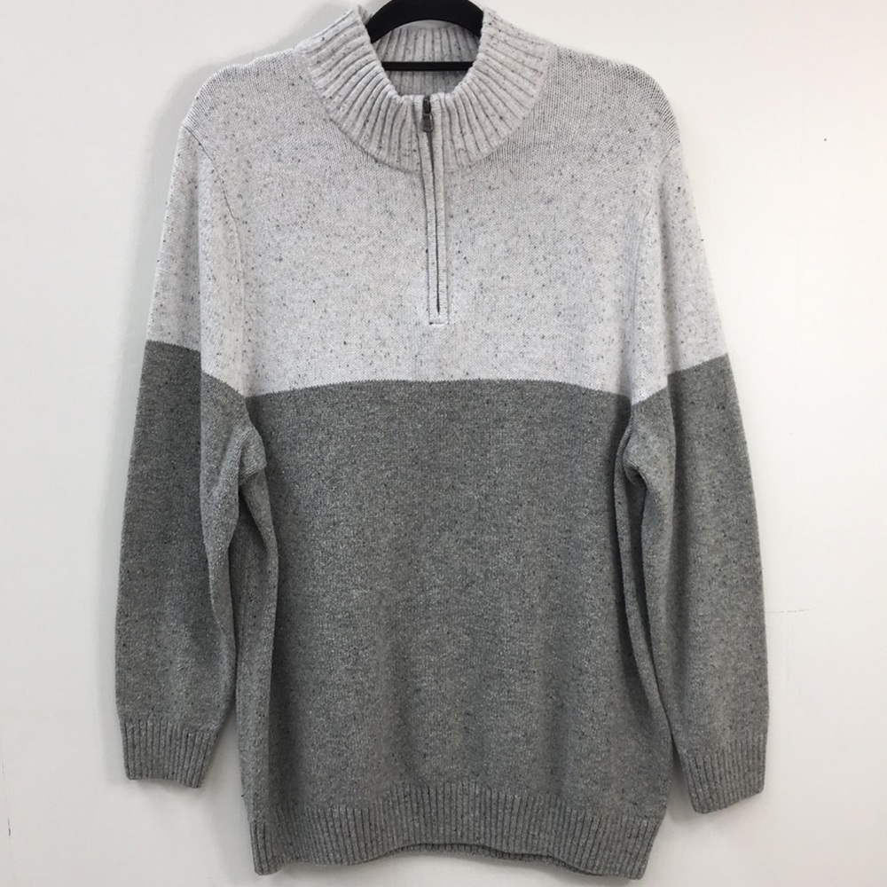 Sonoma Mens Quarter Zip Pull Over Ribbed Sweater Size 2X EXCELLENT Condition